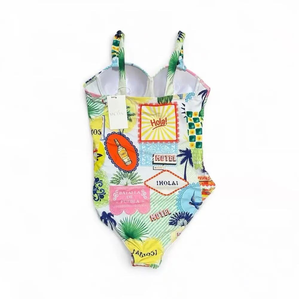 TFY Collection Tropical Print One Piece Swimsuit Size S